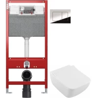 Комплект подвесной унитаз Villeroy & Boch Venticello 4611RSR1 + система инсталляции TECE 9300302 + 9240401