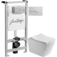 Комплект подвесной унитаз Art&Max Techno AM9310CHR/SC + система инсталляции Jacob Delafon E5504-NF + E4326-CP