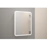 Изображение товара зеркальный шкаф misty элиот мвк017 60x80 см l, с led-подсветкой, сенсорным выключателем, диммером, белый матовый