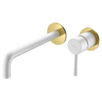 Смеситель для раковины Boheme Uno 465-WG встраиваемый, белый глянец/золотой