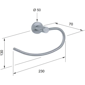 Изображение товара кольцо для полотенец remer minimal inox mi44inoxcr