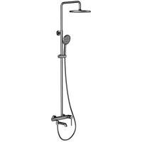 Душевая система Gappo G2406-9 250 мм, со смесителем, оружейная сталь
