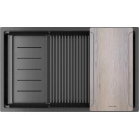 Кухонная мойка Paulmark Next-Multi Sink PM787445-GM 74x45 см, вороненая сталь