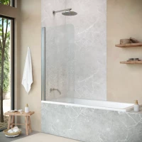 Шторка на ванну Vegas Glass EV NOVO 60 04 02 L 61 см L, профиль никель матовый, стекло шиншилла