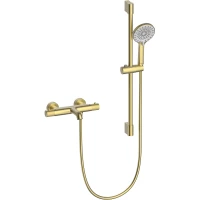 Термостат для ванны Lemark Beluga LMF-8042B-BRLG с душевым гарнитуром, светлое золото матовый