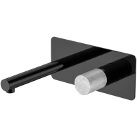Смеситель для раковины Boheme Stick Mramor Grey 125-SGM-MR-GR встраиваемый, графит глянец/серый мрамор