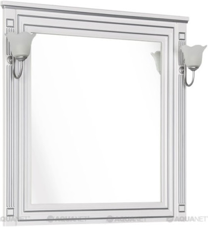 Зеркало 90х96,3 см белый серебряная патина Aquanet Паола 00181769