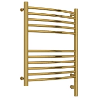Полотенцесушитель электрический 600x500 золотой МЭМ правый, перемычка выгнутая Сунержа Богема 3.0 03-5803-6050