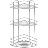 Полка для ванной Tekno-tel BK023SSM 20x20 см, угловая, тройная, нержавеющая сталь