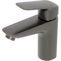 Смеситель для раковины BelBagno Due DUE-LVM-GM-W0 без донного клапана, оружейная сталь матовый