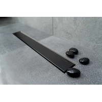 Душевой трап (лоток) Pestan Confluo Frameless Black Matte Line 13701318 45 см, с решеткой, 2 в 1 под плитку, черный матовый
