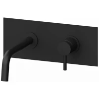 Смеситель для раковины Paffoni Light LIG106NO встраиваемый, без донного клапана, черный матовый