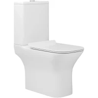 Унитаз-компакт Grossman GR-4464SQ-K44 безободковый, торнадо, с сиденьем микролифт, белый 