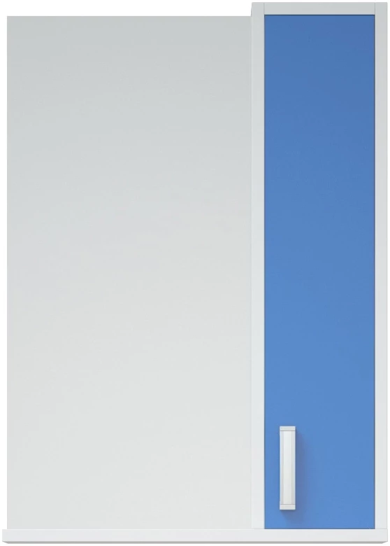 Зеркальный шкаф 50x70 см белый глянец/синий матовый R Corozo Колор SD-00000709 зеркало шкаф corozo колор 50 синий белый sd 00000709