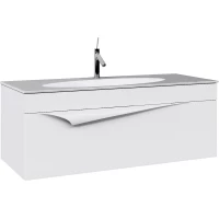 Тумба с раковиной белый матовый 120 см Clarberg Papyrus PAP0112 + EL.12.04.D