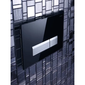 Изображение товара инсталляция для унитаза geberit duofix sigma 40 111.300.00.5 + 111.815.00.1 + 115.600.kr.1 с кнопкой смыва, черный/матовый алюминий