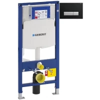 Инсталляция для унитаза Geberit Duofix Sigma 40 111.300.00.5 + 111.815.00.1 + 115.600.KR.1 с кнопкой смыва, черный/матовый алюминий