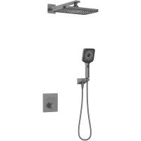 Душевой комплект Kaiser Sano 08477-15 320x200 мм, с термостатом, вороненая сталь