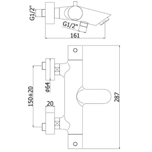 Изображение товара термостат для ванны paffoni light liq023st