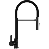 Смеситель для кухни Ulgran U-024-344 с гибким изливом, ультра-черный
