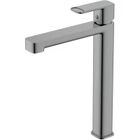 Смеситель для раковины AQUAme Parma AQM6614GM без донного клапана, серый матовый