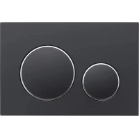 Кнопка смыва Veconi Flush V10 FLV10-BC для инсталляции, черный матовый/хром/черный матовый