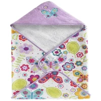 Полотенце банное с уголком 76x76 см Kassatex Bambini Hooded Butterflies BHD-BUT-MUL