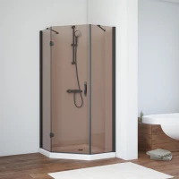 Душевой уголок Vegas Glass AFA-Pen NOVO 120 02М 05 L 120x120 см L, профиль черный матовый, стекло бронза