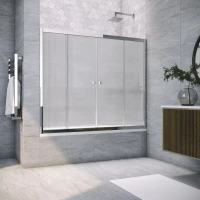 Шторка на ванну Vegas Glass Z2V TUR NOVO 165 08 Moru 165 см, профиль хром, стекло рифленое