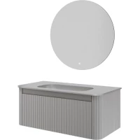 Комплект мебели Armadi Art Voi Luna 782-100-R-L + 786-100-L без отв. + 545/2 102 см, подвесной, серый матовый