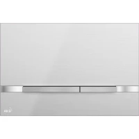 Кнопка смыва AlcaPlast Inox STRIPE-INOX для инсталляции, матовый хром/хром