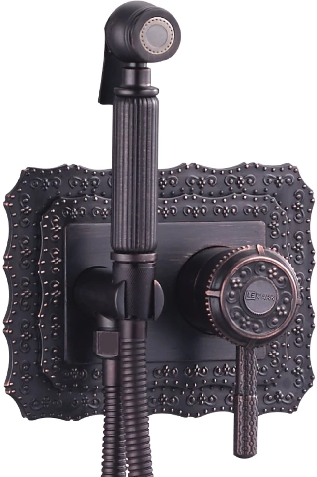 Гигиенический душ Lemark Jasmine LM6619ORB со смесителем, черная бронза гигиенический душ со смесителем rose r02q бронза r0205q