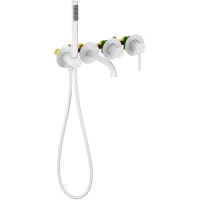 Смеситель для ванны Timo Saona 2314/16YSM встраиваемый, с душевым гарнитуром, белый матовый