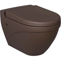 Унитаз подвесной Ambassador Nord 133T20601-132T20601 безободковый, с сиденьем микролифт, коричневый матовый