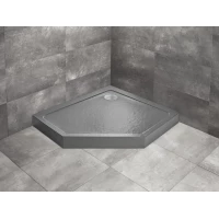Душевой поддон Radaway Doros PT E Compact Stone Anthracite SDRPTP1090-05-64SR 100x90 см R, акриловый, пятиугольный, антрацит