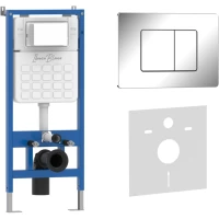 Инсталляция для унитаза Iberica Blanca Silencio Inox-C IB001.1131 с кнопкой смыва, хром