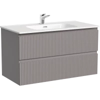 Тумба под раковину Sancos Snob R SNR90SM 89 см, подвесная, серый матовый