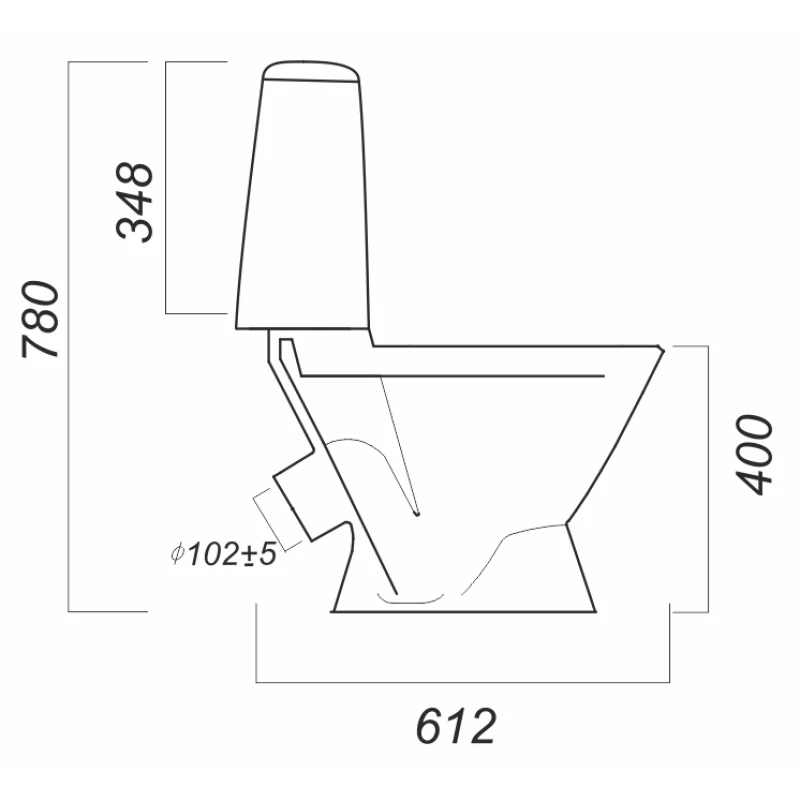 Унитаз-компакт косой выпуск с сиденьем дюропласт с микролифтом Sanita Лада комфорт LDASACC01030711