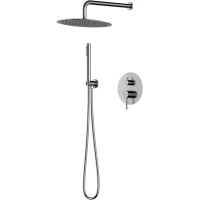 Душевой комплект Knotlor Eclipse SS-26 300 мм, со смесителем, нержавеющая сталь