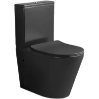 Унитаз-компакт Ceruttispa Sella CT9865 безободковый, с сиденьем микролифт, черный матовый