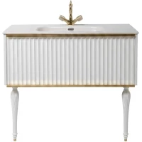 Тумба под раковину Armadi Art Vallessi Avantgarde Canale 843-080-WG 80 см, подвесная, белый глянец