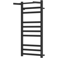 Полотенцесушитель электрический Point Меркурий с полкой П9 PN83850PB 1000x530, диммер правый, черный матовый