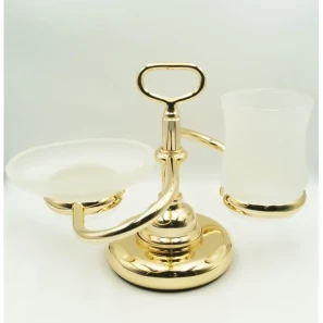 Изображение товара стакан для зубных щеток с мыльницей stil haus elite el15(16) настольный, золотой