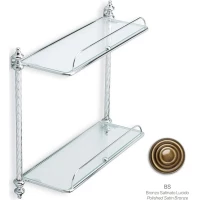 Полка стеклянная Stil Haus G694GIUNONE(25) 45 см, двойная, бронза