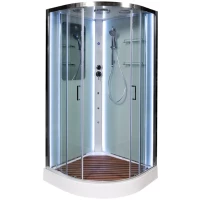 Душевая кабина 90x90x220 см Deto A09LED+GMKN прозрачное
