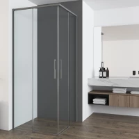 Душевой уголок Vincea Ultima VSS-7UL9090CLGM 90x90 см, профиль вороненая сталь, стекло прозрачное