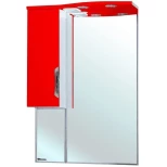 Изображение товара зеркальный шкаф 65x100 см красный глянец/белый глянец l bellezza лагуна 4612110002032