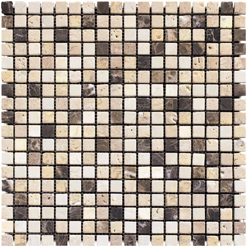 Мозаика Natural Mix 7MT-88-15T Мрамор бежевый, коричневый, поверхность состаренная 30,5x30,5