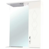 Зеркальный шкаф 50x72,2 см бежевый глянец/белый глянец R Bellezza Элеганс 4618606521070