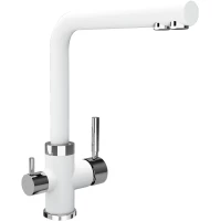 Смеситель для кухни Uperwood Quartz UPD-Q-03-01 с подключением к фильтру, белый